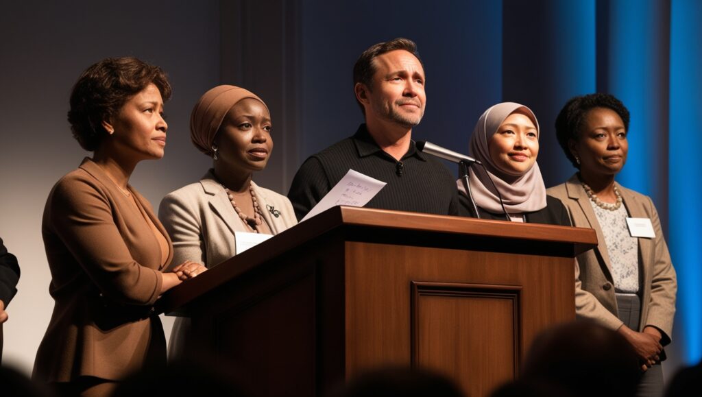 Mental Health Experts Giving a Speech About Depression