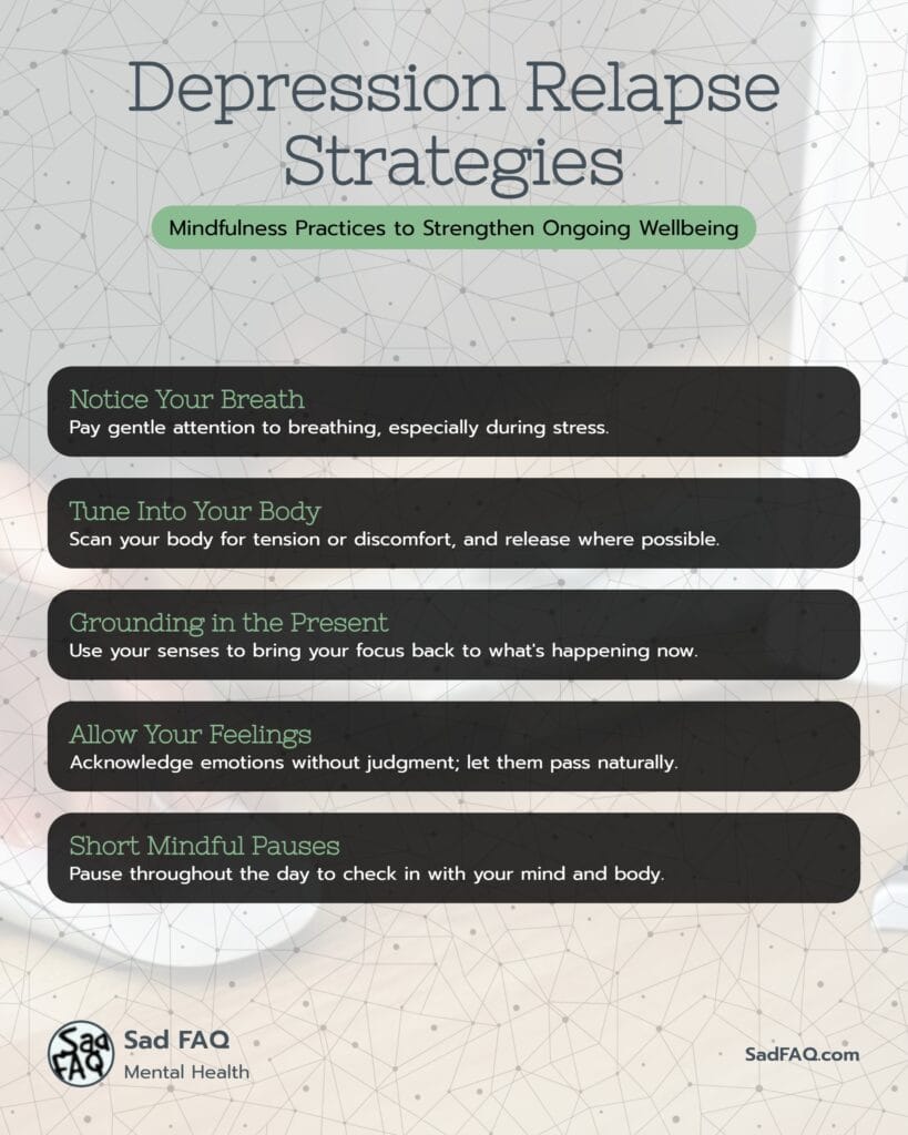 Practicing Mindfulness Techniques for Depression Infographic