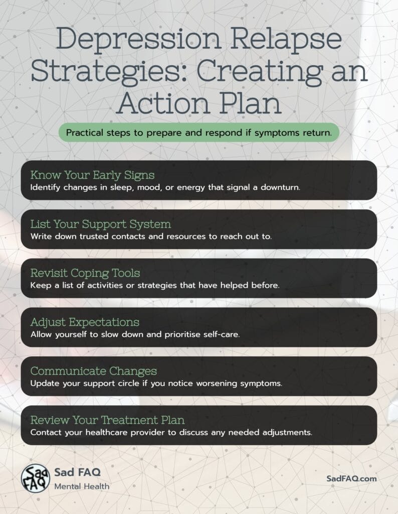 Creating an Action Plan for Depression Relapse Infographic