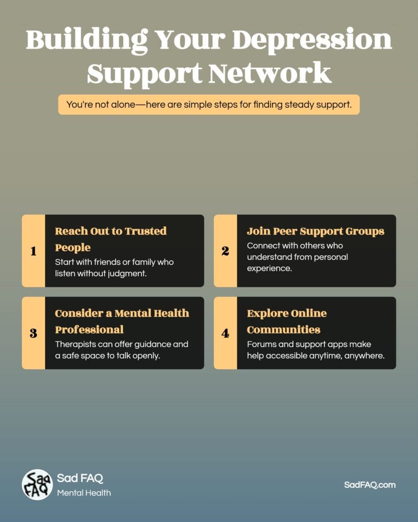 Building Your Depression Support Network Infographic